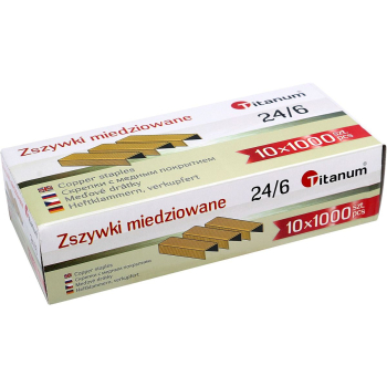 Zszywki 24/6 miedziowane 24/6 1000 szt Titanum